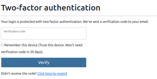 Two-Factor Confirmation Message